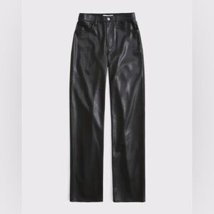 Abercrombie & Fitch Curve Love Vegan Leather 90s Relaxed Pants (Short)